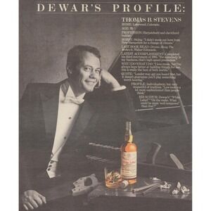 Vintage 1985 Dewar's White Label Print Ad Thomas B Stevens Harpsichord Builder